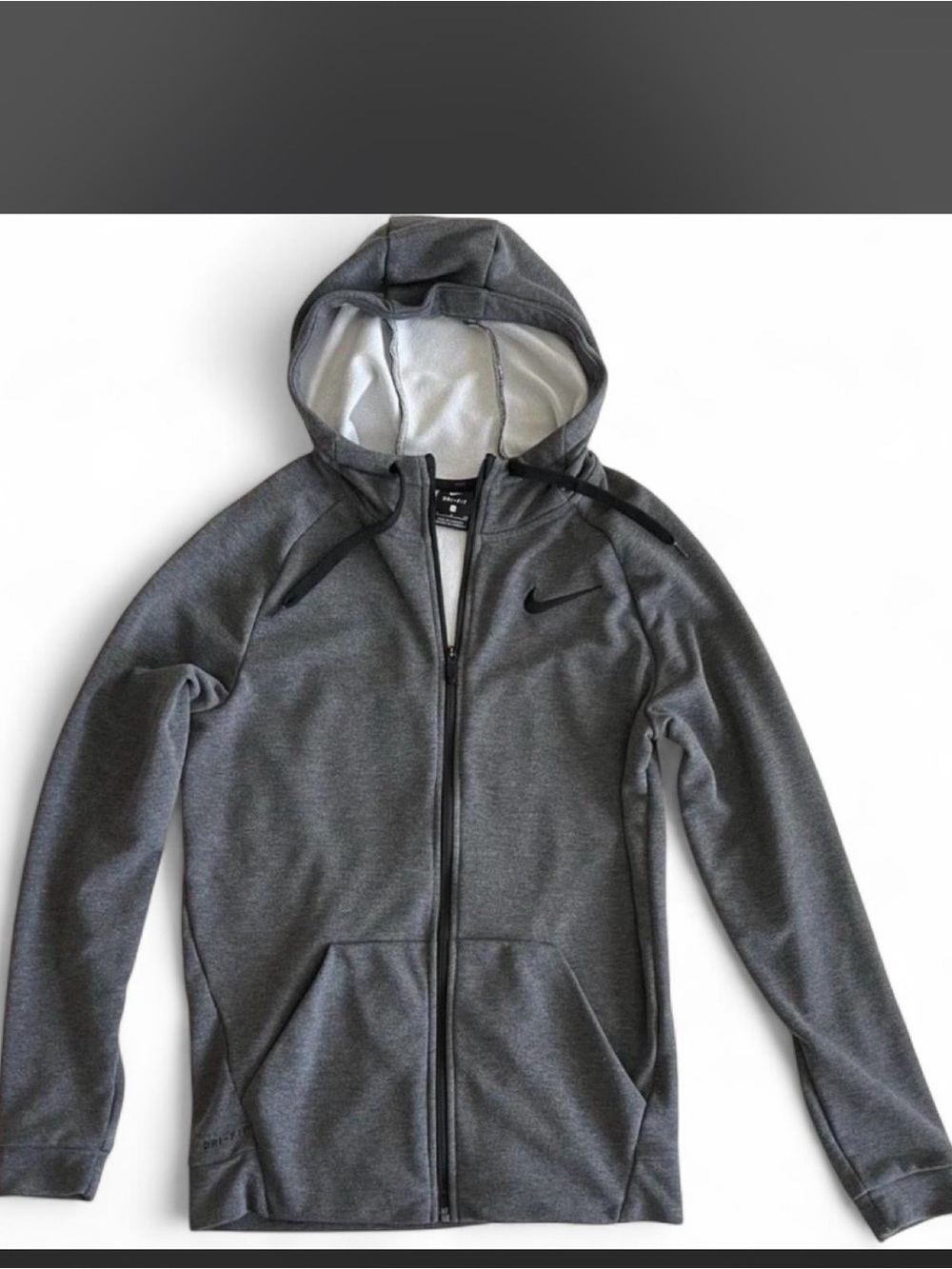 Nike Men’s Dark Gray Full-Zip Performance Hoodie